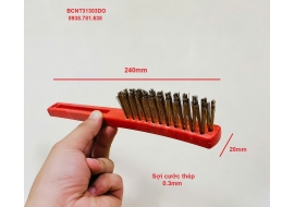 BÀN CHẢI CÁN NHỰA ĐỎ SỢI CƯỚC THÉP 313